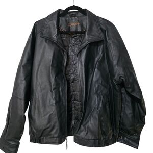 Vintage Y2K St John's Bay Leather Bomber Jacket Quilted Inside Men's Xl